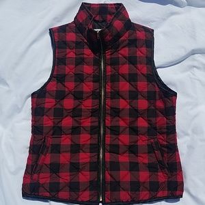 Si Style buffalo plaid thin puffer vest Medium